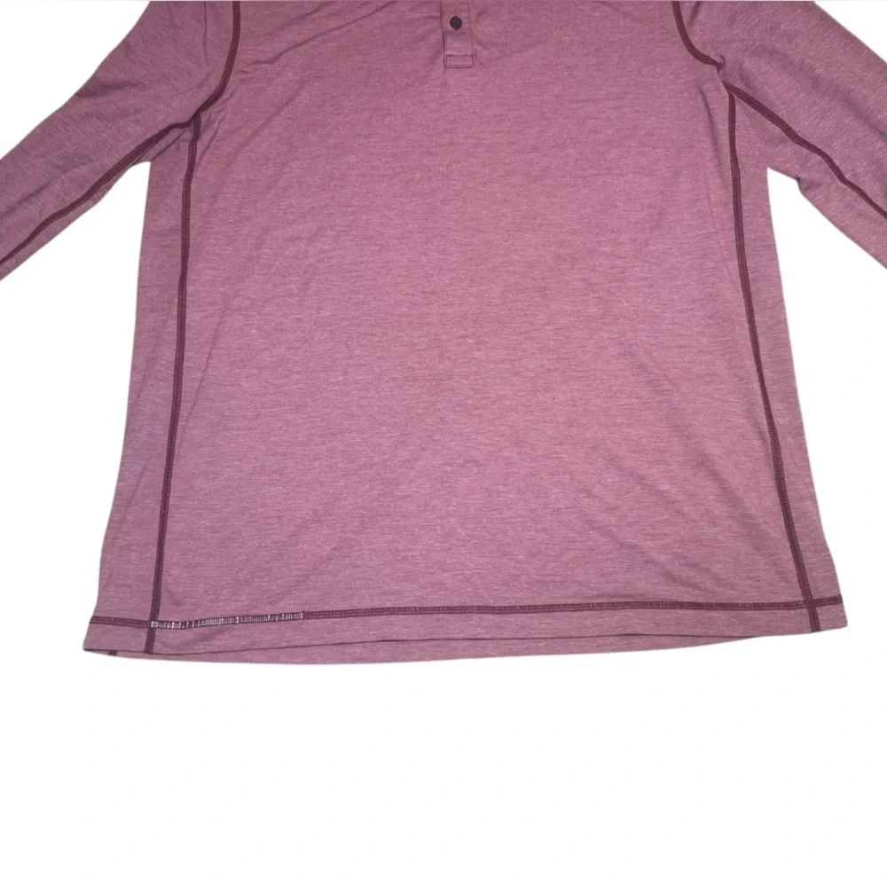 Lululemon Men's T.H.E. Henley Heathered Rosewood XXL Athletic Training
